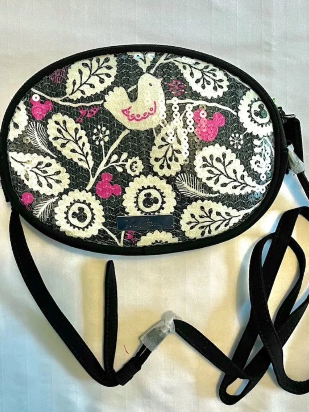 Vera Bradley Disney Mickey & Birdie Sequin Floral Crossbody Bag - Picture 3 of 11